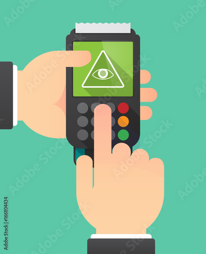 Long shadow dataphone with an all seeing eye