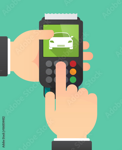 Long shadow dataphone with a car