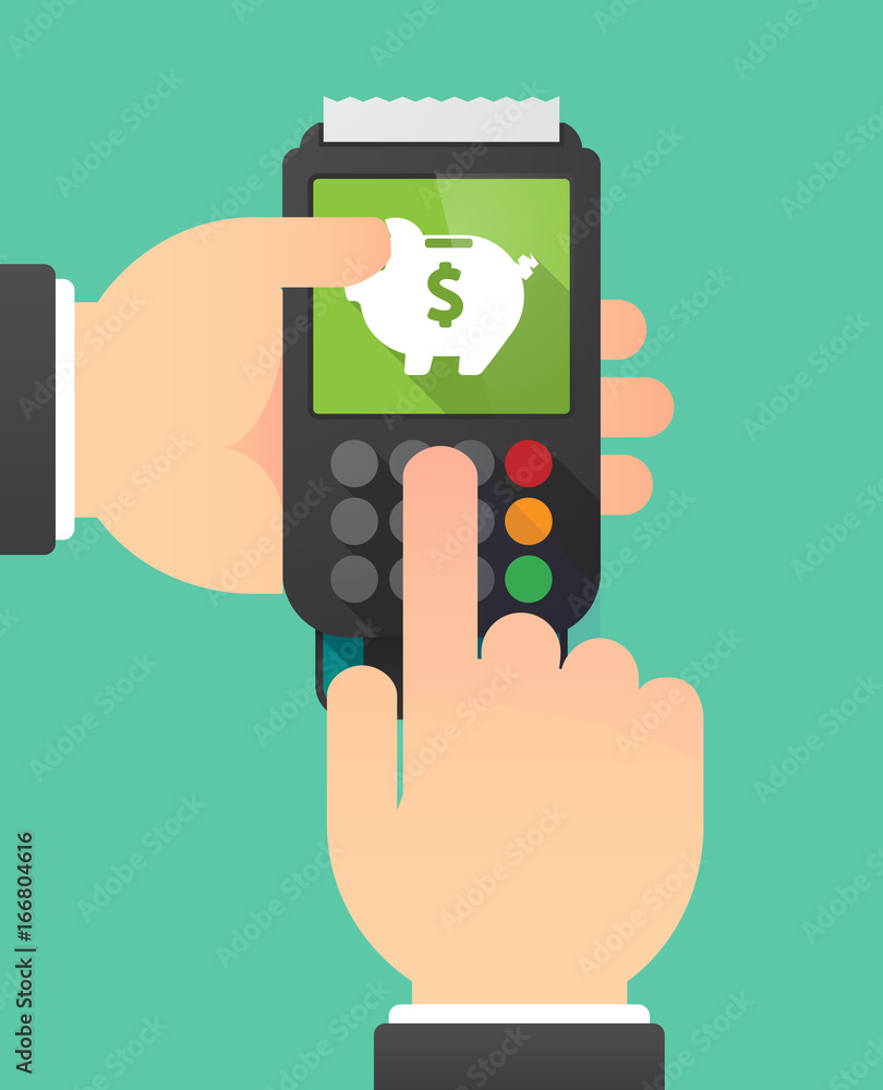 Long shadow dataphone with a piggy bank Long shadow dataphone with a piggy bank