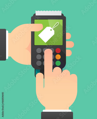 Long shadow dataphone with a label