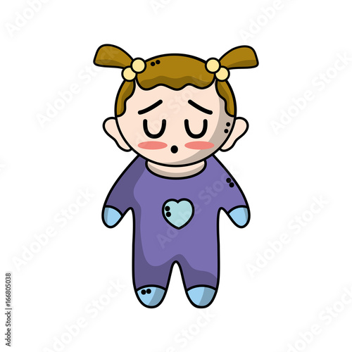 cute baby girl with hairstyle and clothes