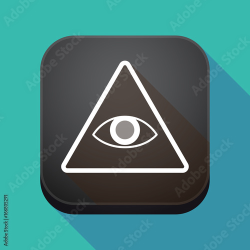 Long shadow app button with an all seeing eye