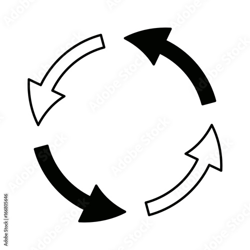 arrows around circle direction abstract