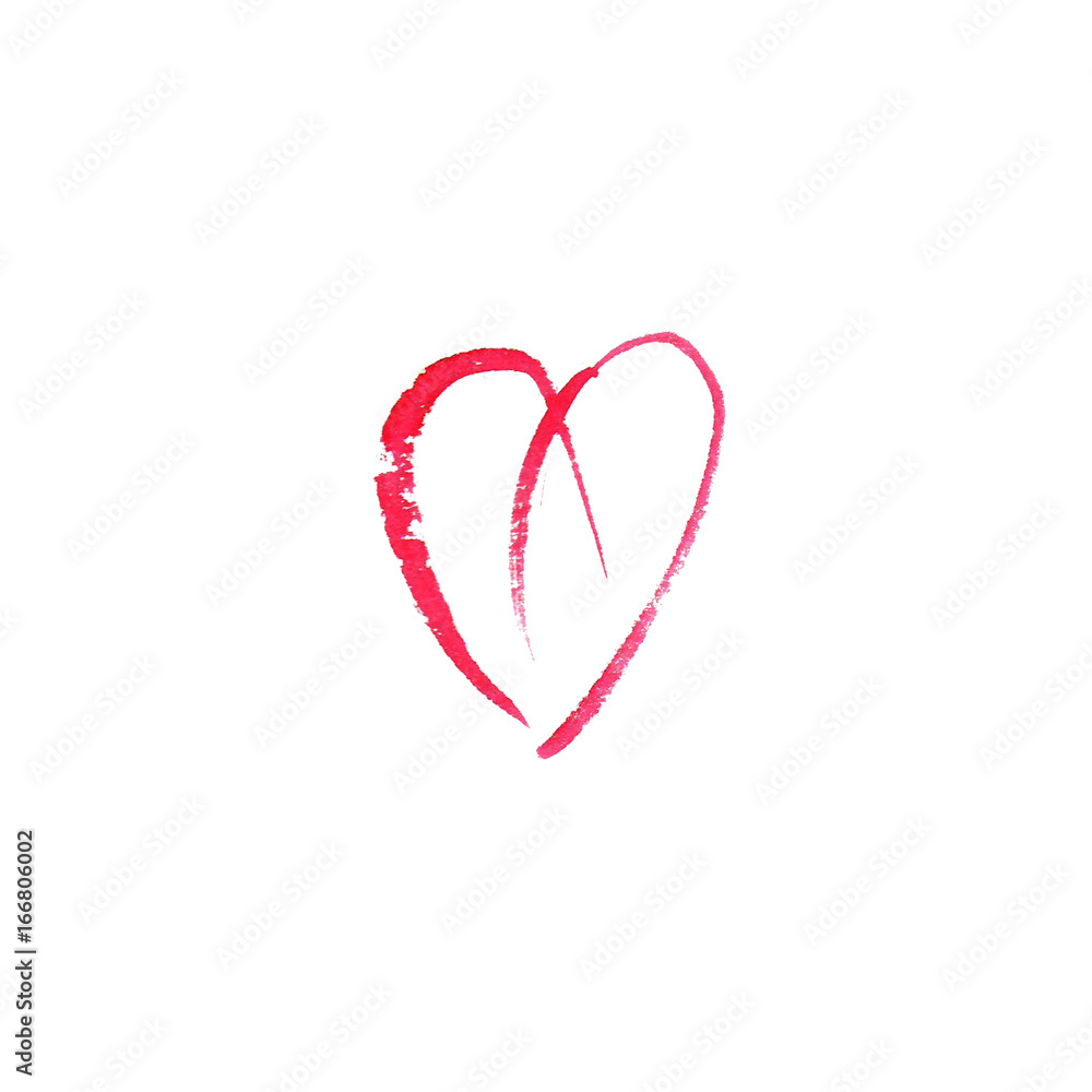 Watercolor heart on white background. Sketch style Watercolor heart on white background. Sketch style