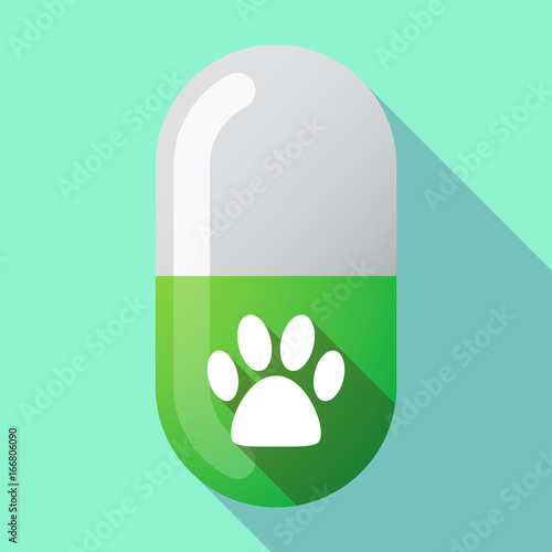 Long shadow pill with an animal footprint