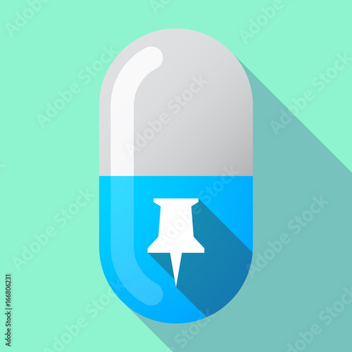 Long shadow pill with a push pin