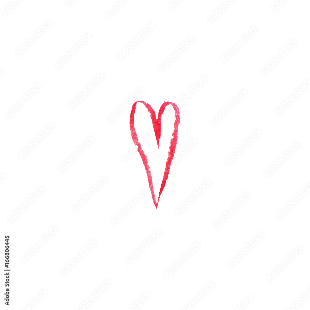 Watercolor heart on white background . Sketch style Watercolor heart on white background . Sketch style
