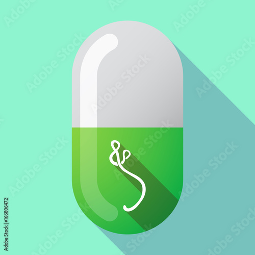 Long shadow pill with  an ebola sign