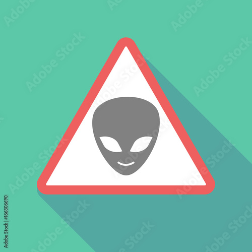Long shadow warning signal with an alien face