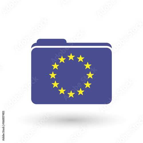 Isolated folder with the EU flag stars