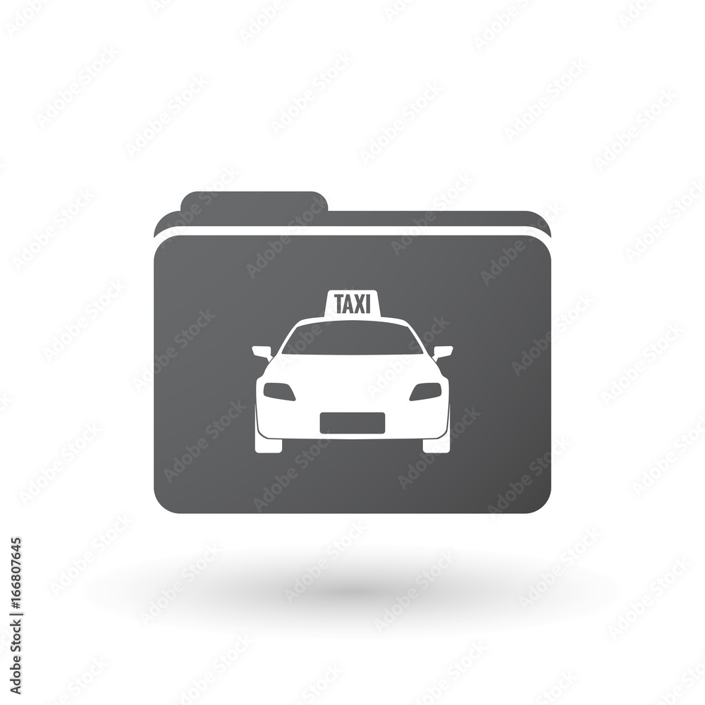 Isolated folder with a taxi icon Isolated folder with a taxi icon