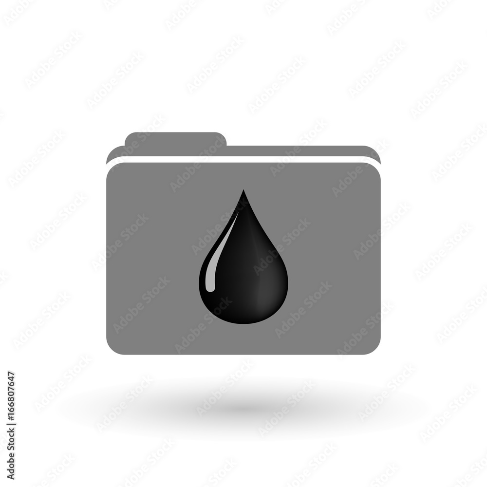 Isolated folder with an oil drop icon Isolated folder with an oil drop icon