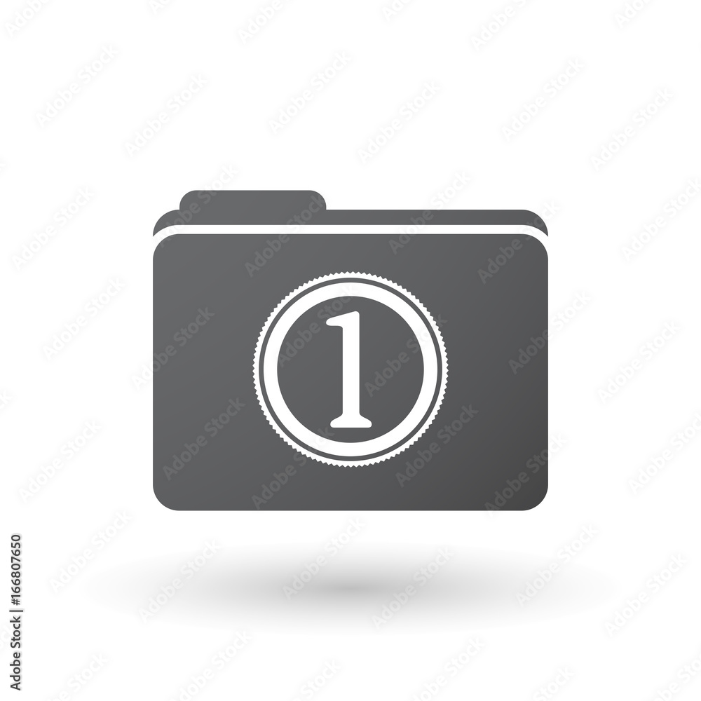 Isolated folder with a coin icon Isolated folder with a coin icon