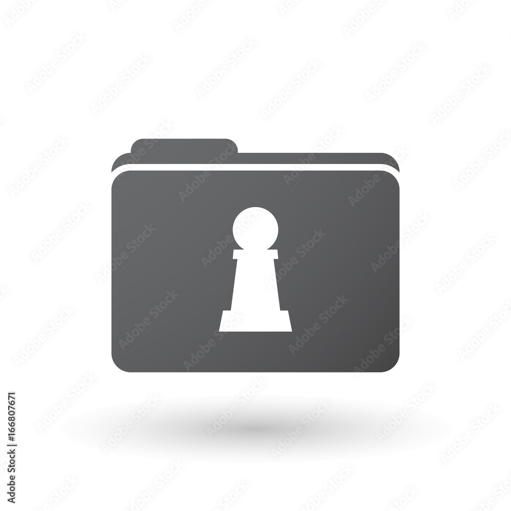 Isolated folder with a pawn chess figure Isolated folder with a pawn chess figure