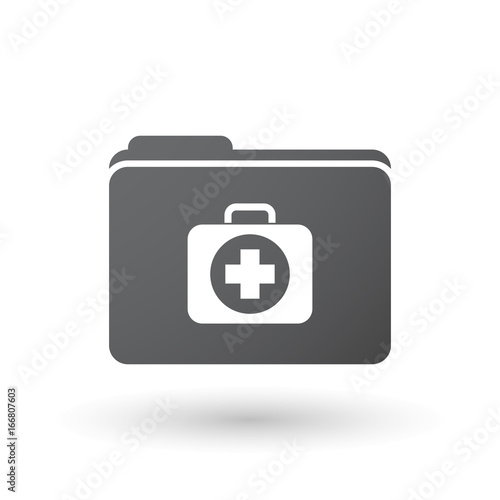 Isolated folder with  a first aid kit icon