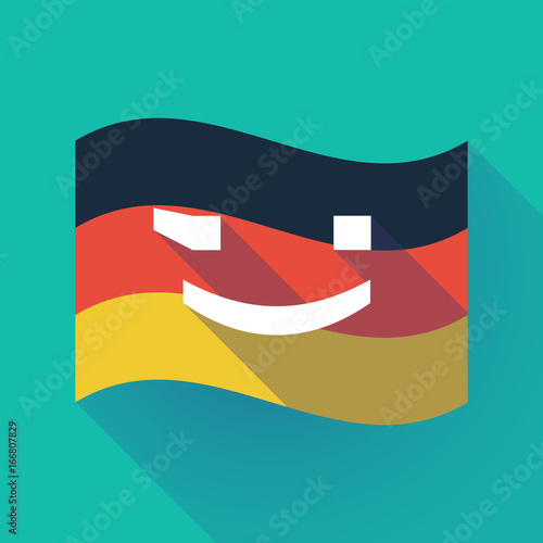 Long shadow Germany flag with  a wink text face emoticon