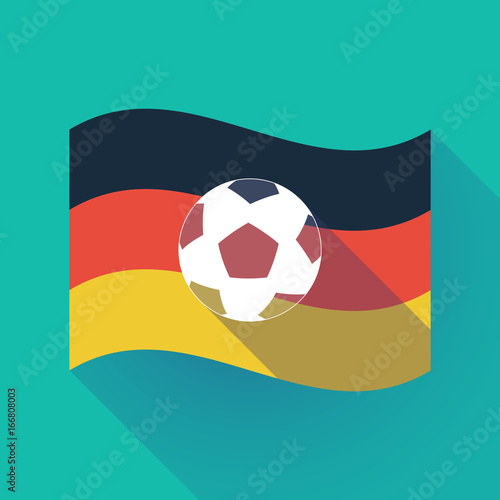 Long shadow Germany flag with  a soccer ball
