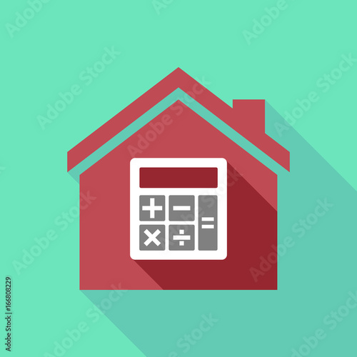 Long shadow house with  a calculator