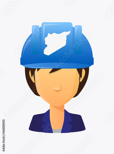 Worker avatar with  the map of Syria