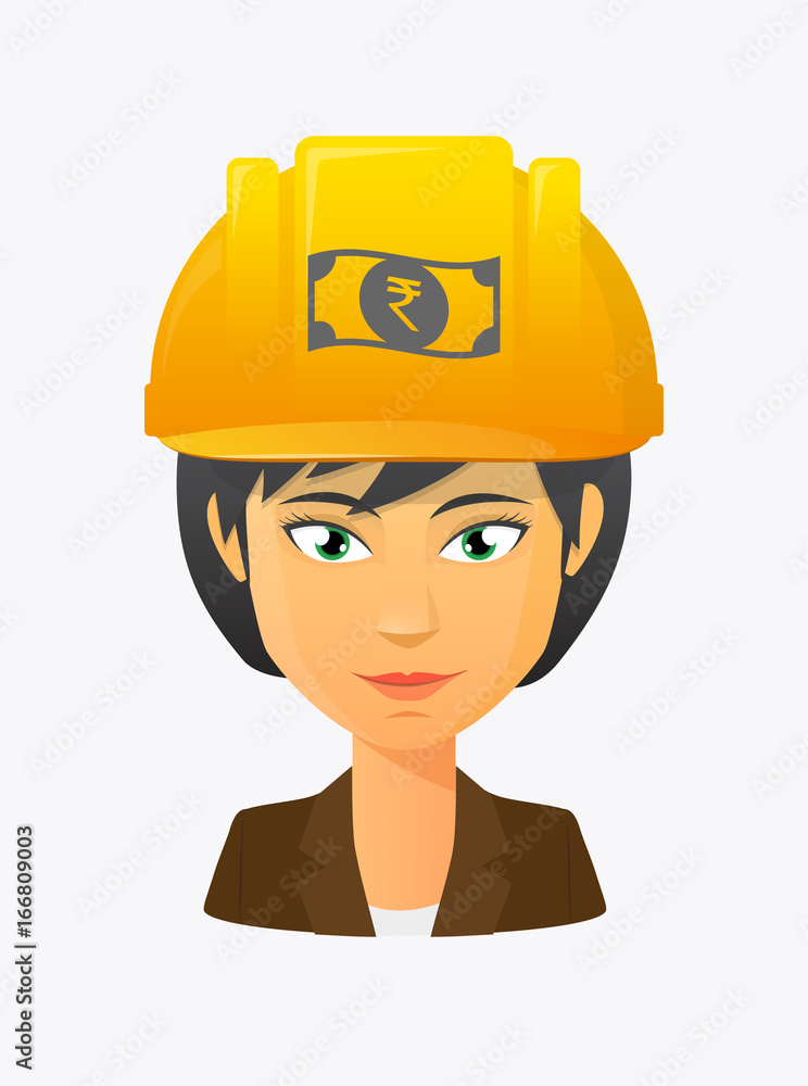 Worker avatar with a rupee bank note icon Worker avatar with a rupee bank note icon