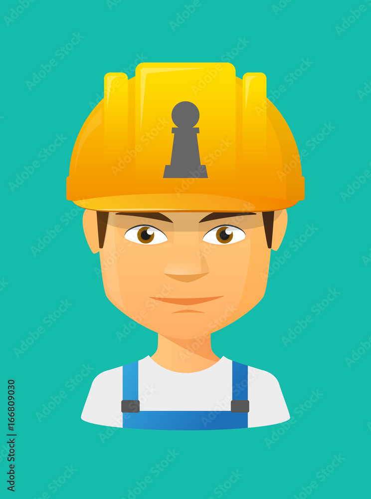 Worker avatar with a pawn chess figure Worker avatar with a pawn chess figure