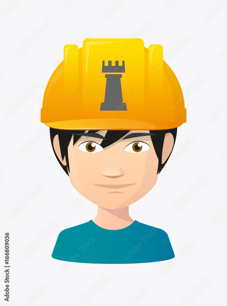Worker avatar with a rook chess figure Worker avatar with a rook chess figure