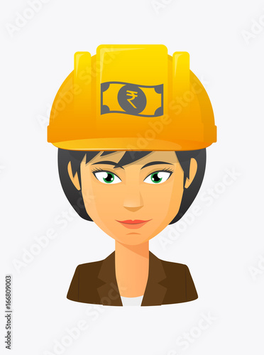 Worker avatar with  a rupee bank note icon