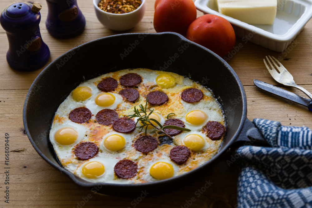 quail eggs in pan quail eggs in pan