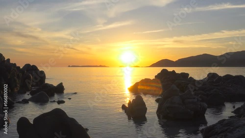 Mediterranean Rocky Bay and Wild Beach at Sunrise