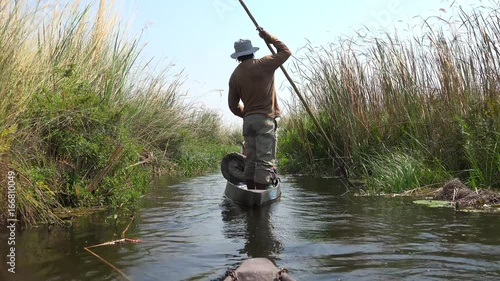 Safari in a Mokoro through the Okavango Delta (4K footage)