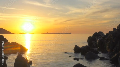 Mediterranean Rocky Bay and Wild Beach at Sunrise