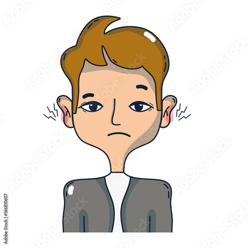 man with otitis earache illness infection