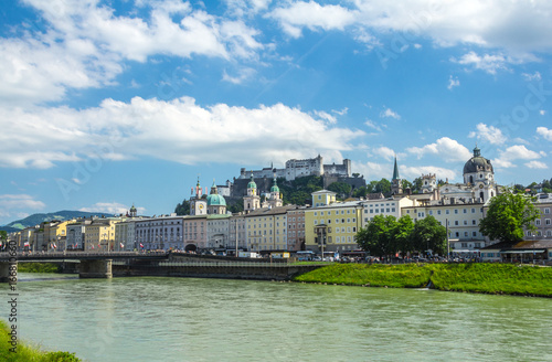 View of Salzach, where Salzburg is located, Austria