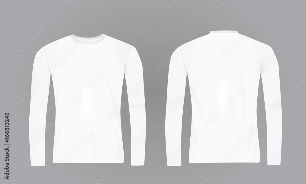 White long sleeve t shirt. vector illustration Stock Vector | Adobe Stock