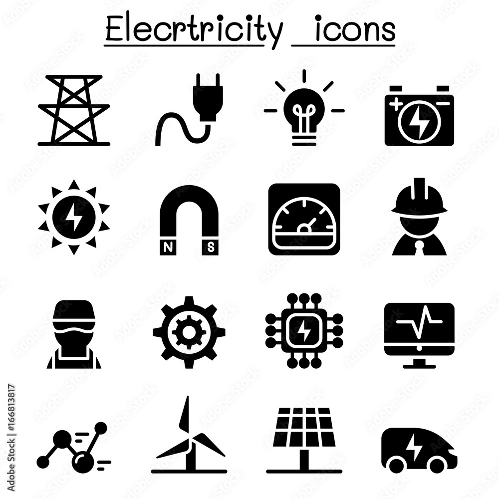 Naklejka premium Electricity industrial icons