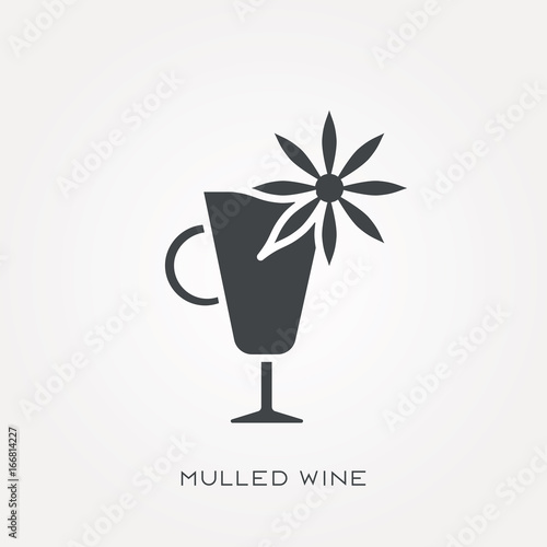 Silhouette icon mulled wine