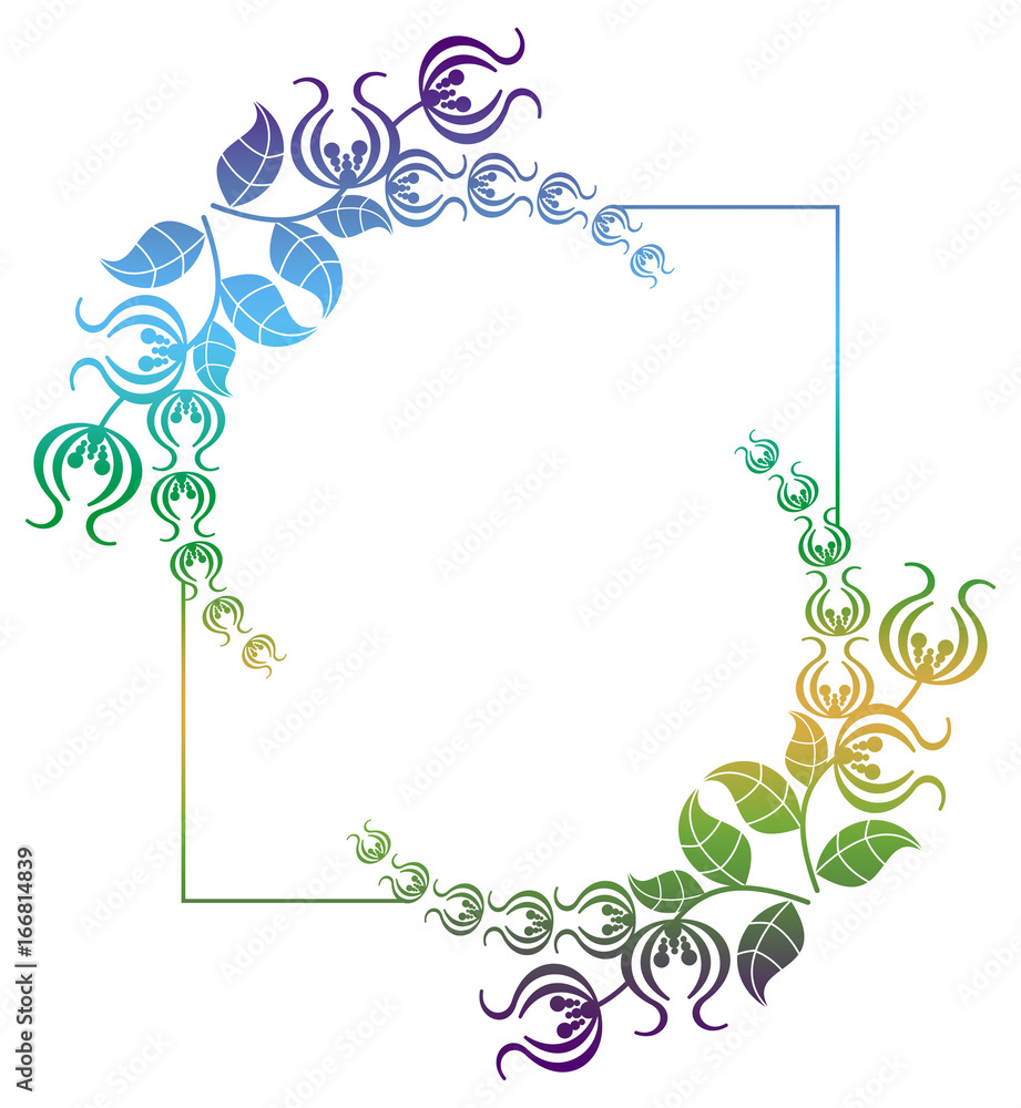 Naklejka premium Beautiful gradient frame. Color silhouette frame for advertisements, wedding and other invitations or greeting cards. Raster clip art.