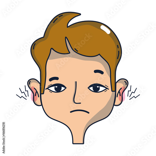 man with otitis earache illness infection