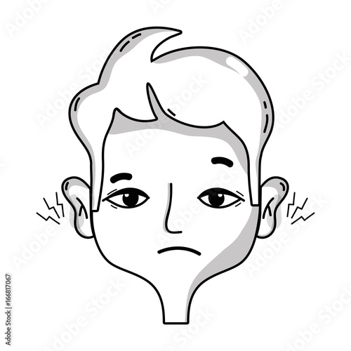 line man with otitis earache illness infection