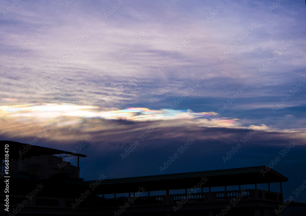 Cloud iridescence, the occurrence of colors in a cloud