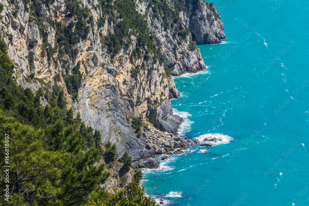View of the Ligurian coast  on the territory of the Cinque Terre National Park