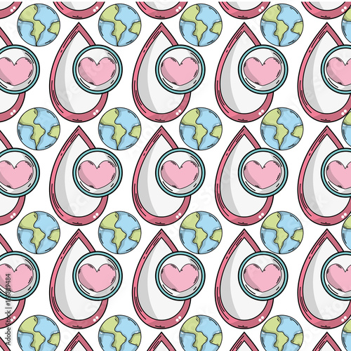 global panet with blood drop background