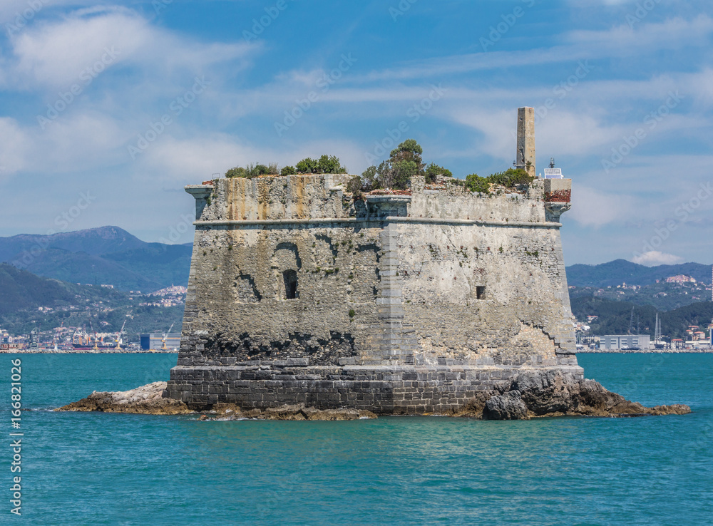 Scola Tower - or tower of St. John the Baptist - is a former military building just beyond the  tip of Palmaria (island) in Portovenere, in the Gulf of Poets in the province of La Spezia, Italy