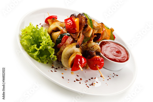 Grilled meat and vegetables 