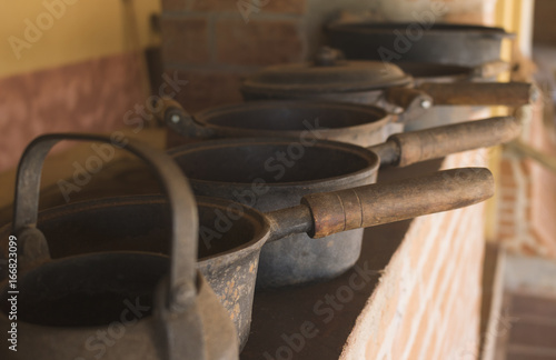 Vintage - Old iron and wood pans - Brazilian Culture Concept Image