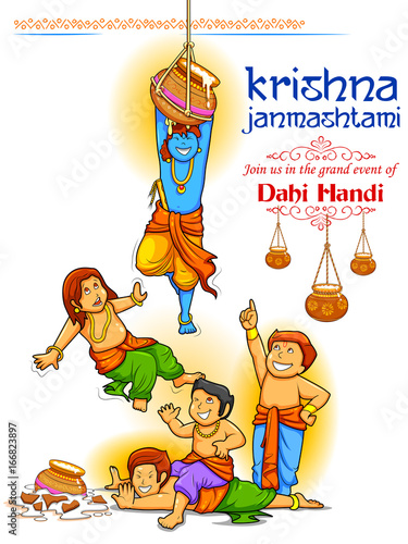Lord Krishna in Happy Janmashtami festival of India