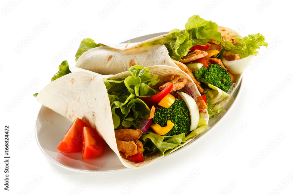 Kebabs - grilled meat and vegetables Kebabs - grilled meat and vegetables