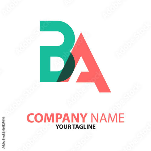 BA AB initial logo concept