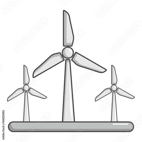 Eolic turbine icon, cartoon style