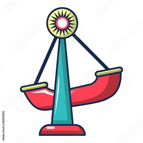 Boat swing icon, cartoon style